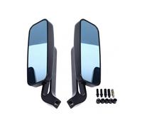 Vintage Blue Glass Motorcycle Mirrors 2PCS Set Shockproof Rear View Mirror for Most Bikes