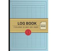 Vintage Blue Log Book: 7-Column Tracker with Table of Contents: Simple and minimalist design for tracking daily activities, income, expenses, time, mileage, and more.