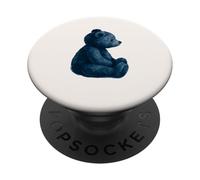 Vintage Blue Teddy Bear Lovers Girl Women PopSockets PopGrip Adhesivo