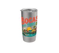 Vintage Bocas del Toro Panamá Viaje Souvenir Monumento Regalo Vaso térmico de acero inoxidable de doble pared