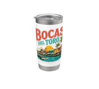 Vintage Bocas del Toro Panamá Viaje Souvenir Monumento Regalo Vaso térmico de acero inoxidable de doble pared