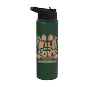 Vintage Boho Wildflower Wild Love Donde florecen las flores Stainless Steel Insulated Water Bottle