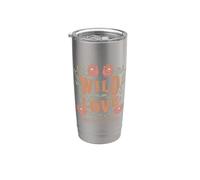 Vintage Boho Wildflower Wild Love Donde florecen las flores Vaso térmico de acero inoxidable de doble pared
