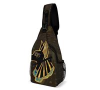Vintage Bolso De Pecho Dios Egipcio Antiguo Anubis Bandoleras Durable Crossbody Para Viaje, Moto, Camping