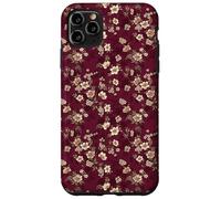 Vintage Borgoña Floral Patrón Elegante Rojo Wildflower Art Carcasa para iPhone 11 Pro MAX