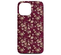 Vintage Borgoña Floral Patrón Elegante Rojo Wildflower Art Carcasa para iPhone 13 Pro MAX
