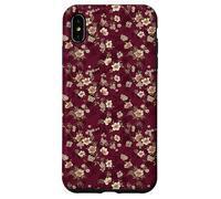 Vintage Borgoña Floral Patrón Elegante Rojo Wildflower Art Carcasa para iPhone XS MAX
