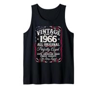 Vintage Born in 1966 Classic 60th Birthday USA Flag Camiseta sin Mangas