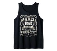 Vintage Born In March 1965 Original 61st Birthday Camiseta sin Mangas