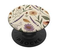 Vintage Botanical Herbarium with Lavender & Daisies PopSockets PopGrip Adhesivo