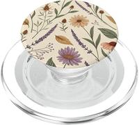 Vintage Botanical Herbarium with Lavender & Daisies PopSockets PopGrip para MagSafe