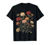 Vintage Botánico Crisantemo Flor Niña Floral Planta Mamá Camiseta gráfica económica
