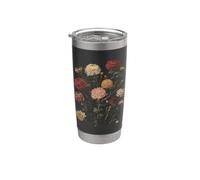 Vintage Botánico Crisantemo Flor Niña Floral Planta Mamá Vaso térmico de acero inoxidable de doble pared