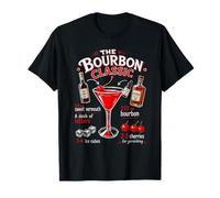 Vintage Bourbon Classic Cocktail Receta Bartender Art Camiseta
