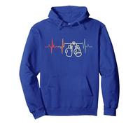 Vintage Boxing Heartbeat Boxer Combat Sports Sudadera con Capucha, Unisex para Adultos, Azul Real, S