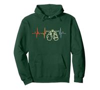Vintage Boxing Heartbeat Boxer Combat Sports Sudadera con Capucha, Unisex para Adultos, Verde Bosque, XL
