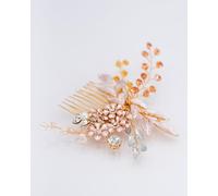 Vintage Bridal Hair Comb Rose Gold - Handmade Wedding Hairpiece with Crystals & Pearls - Hair Accessory for Brides and Bridesmaids - Gift Box Option (Standard)