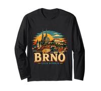 Vintage Brno República Checa Viaje Souvenir Monumento Regalo Manga Larga