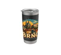 Vintage Brno República Checa Viaje Souvenir Monumento Regalo Vaso térmico de acero inoxidable de doble pared