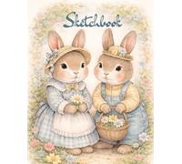 Vintage Bunny Sketchbook for Girls: Cute Pastel Rabbits in Classic Cottagecore Style | 8.5 x 11 Blank Drawing Notebook for Kids, Teens & Adults: ... for Drawing, Doodling & Creative Journaling