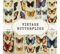 Vintage Butterflies on Aged Paper Scrapbook Paper - 50 Designs, 50 Pages, 8.5 x 8.5 Inches: Perfect for Antique, Nature, and Junk Journaling Crafts