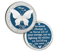 Vintage Butterfly Sobriety Chip The Secret of Change Moneda de sobriedad Alcohólicos Anónimos Medallones Chips AA y Medallón Monedas de Recuperación Token Aniversario Regalos Sobrios para Hombres