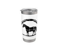 Vintage Caballo Atardecer Silueta Ecuestre Vaso térmico de acero inoxidable de doble pared