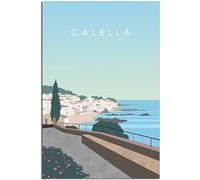 Vintage Calella Spain Coast Viaje Póster Retro Pared Arte Lienzo Póster Arte Imprimir Habitación Decoración Hogar Decoración Sin Marco 50x75cm