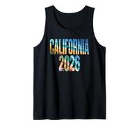 Vintage California 2026 Vacaciones Surfer Viaje BFF Mamá Camiseta sin Mangas