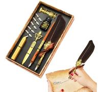Vintage Caligraphy Faether Pen for Writing - Juego de bolígrafos vintage