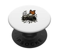 Vintage Cámara Monarca Mariposa Naturaleza PopSockets PopGrip Adhesivo