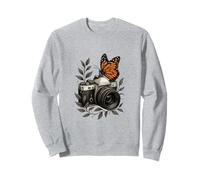 Vintage Cámara Monarca Mariposa Naturaleza Sudadera