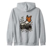 Vintage Cámara Monarca Mariposa Naturaleza Sudadera con Capucha