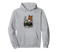 Vintage Cámara Monarca Mariposa Naturaleza Sudadera con Capucha