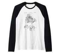 Vintage Camera Diagram Patent 1966 Classic Photography Camiseta Manga Raglan