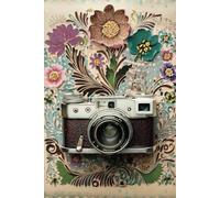 Vintage Camera & Floral Elegance: 6x9 Lined Notebook for Photography and Nature Enthusiasts