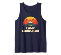 Vintage Camp Counselor Summer Camping Director del Equipo Camiseta sin Mangas