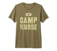Vintage Camp Nurse Escuela de Enfermería RN Girls Graduado Camping Camiseta Premium