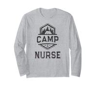 Vintage Camp Nurse Personal Off Duty Campground Wellness Crew Manga Larga