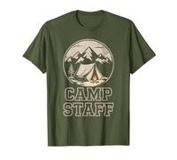 Vintage Camp Staff Camper Vibes Camping Host My Besties Team Camiseta