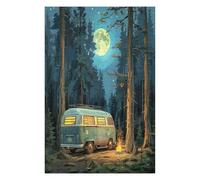 Vintage Camper Aparcado Puzzle 1000 Piezas Regalo Ideal Original Rompecabezas 3D Obra De Arte para Hombres Y Mujeres DIY Creativo Aliviar Estrés 1000 PCS