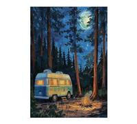 Vintage Camper Aparcado Puzzle 300 Piezas Hogar Decoración Elegante Rompecabezas para Hombres Y Mujeres 3D DIY Creativo Aliviar Estrés Desafío Intelectual 300 PCS
