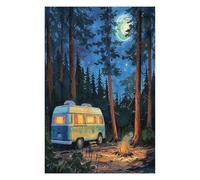 Vintage Camper Aparcado Puzzles 1000 Piezas Estera Portátil Rompecabezas para Adultos Desafío Intelectual Aliviar Estrés Decoración Hogar 3D 1000 PCS