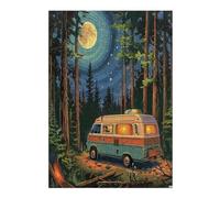 Vintage Camper Aparcado Puzzles 300 Piezas Juguete Educativo 3D Interactivo Rompecabezas Familiar para Toda La Familia Entretenimiento Creativo Decorativo 300 PCS