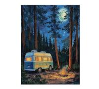 Vintage Camper Aparcado Puzzles 500 Piezas Obra De Arte Abstracta Rompecabezas para Adultos Decoración Hogar Moderno DIY Creativo Desafío 500 PCS