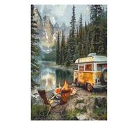 Vintage Camper Puzzle 1000 Piezas Impossible Creativo Único Rompecabezas 3D Obra De Arte para Toda La Familia Juguete Educativo Decoración 1000 PCS