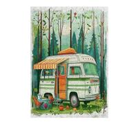Vintage Camper Puzzle 300 Piezas Colorido Cartón Rompecabezas Familiar para Toda La Familia Juguete Educativo 3D Maquetas Construir 300 PCS