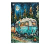 Vintage Camper Puzzle 300 Piezas Obra De Arte Familiar Coleccionable Rompecabezas 3D para Hombres Y Mujeres Juguete Educativo Desafío Intelectual 300 PCS