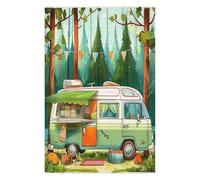 Vintage Camper Puzzles 1000 Piezas Impossible Desafío Rompecabezas para Adultos Aliviar Estrés Decoración Hogar DIY Moderno Portátil 1000 PCS