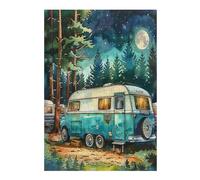 Vintage Camper Puzzles 300 Piezas Estera Portátil Rompecabezas para Adultos Desafío Intelectual Aliviar Estrés Decoración Hogar 3D 300 PCS